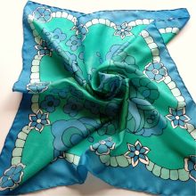 TÜRKIZ ÉS KÉK KALOCSAI SELYEMKENDŐ