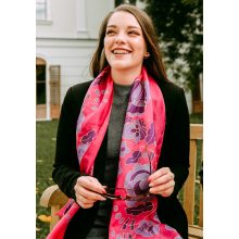 MAGENTA SELYEMSÁL LILA KALOCSAI VIRÁGOKKAL