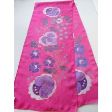 MAGENTA SELYEMSÁL LILA KALOCSAI VIRÁGOKKAL