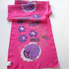 MAGENTA SELYEMSÁL LILA KALOCSAI VIRÁGOKKAL