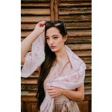 HALVÁNY RÓZSASZÍN SELYEMSÁL KALOCSAI MINTÁVAL