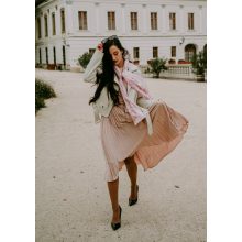 HALVÁNY RÓZSASZÍN SELYEMSÁL KALOCSAI MINTÁVAL