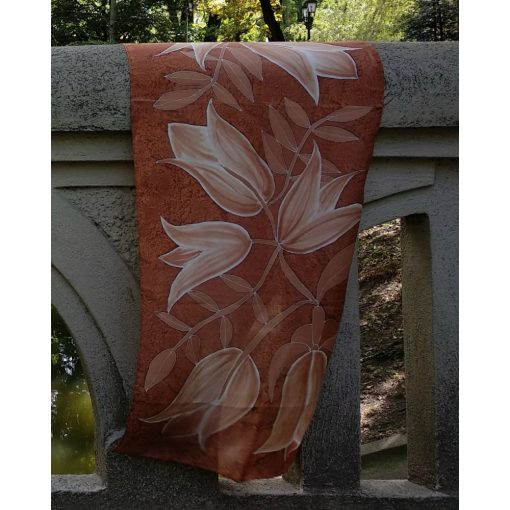 BARNA SELYEMSÁL TULIPÁNOKKAL