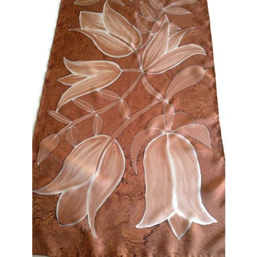 BARNA SELYEMSÁL TULIPÁNOKKAL