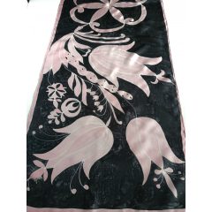 FEKETE SELYEMSÁL RÓZSASZÍN TULIPÁNOKKAL