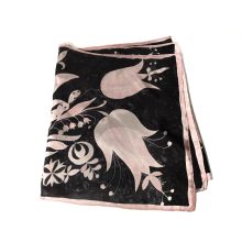 FEKETE SELYEMSÁL RÓZSASZÍN TULIPÁNOKKAL