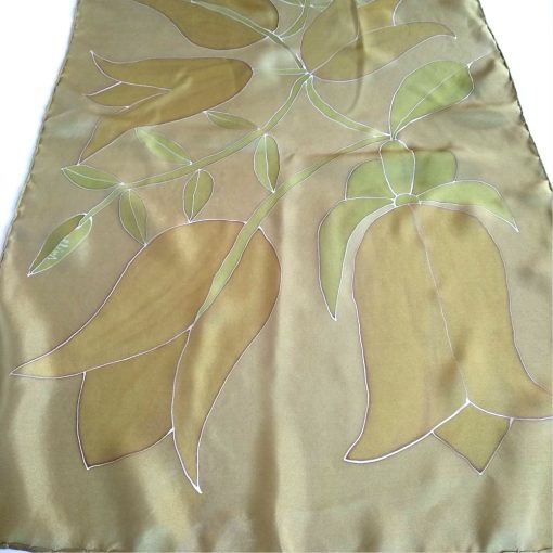 OLAJZÖLD SELYEMSÁL TULIPÁNOKKAL