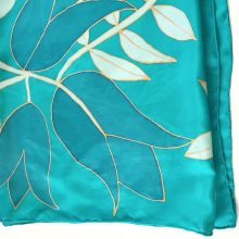 Türkiz selyemsál tulipánokkal