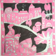 PINK-FEKETE TÜNDÉRVÁROS SELYEMKENDŐ