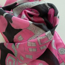 PINK-FEKETE TÜNDÉRVÁROS SELYEMKENDŐ