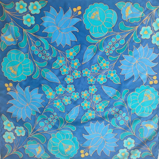 KALOCSAI INSPIRÁCIÓ, mélykék alapon, 55 CM